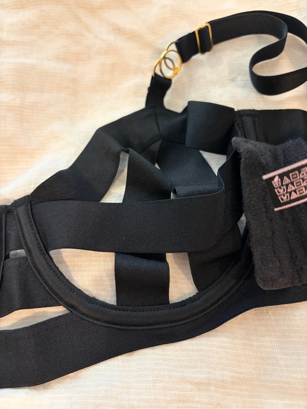 Victoria’s Secret Luxe Black Strappy Cage Bra 34 B NWT - Picture 4 of 4